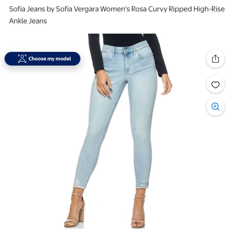 Sofia Jeans Rosa Curvy Ripped Hem High Waist Ankle Jean Women’s, Short Inseam-8